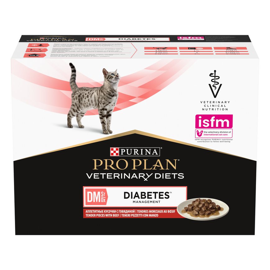 PURINA® PRO PLAN® - Veterinary Diets - Feline DM ST/OX Diabetes Management - Beef Tender Pieces in Gravy