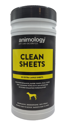 Animology Clean Sheets Extra Large Dog Wipes 80Pk