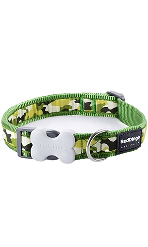 Red Dingo Camouflage Green Dog Collar