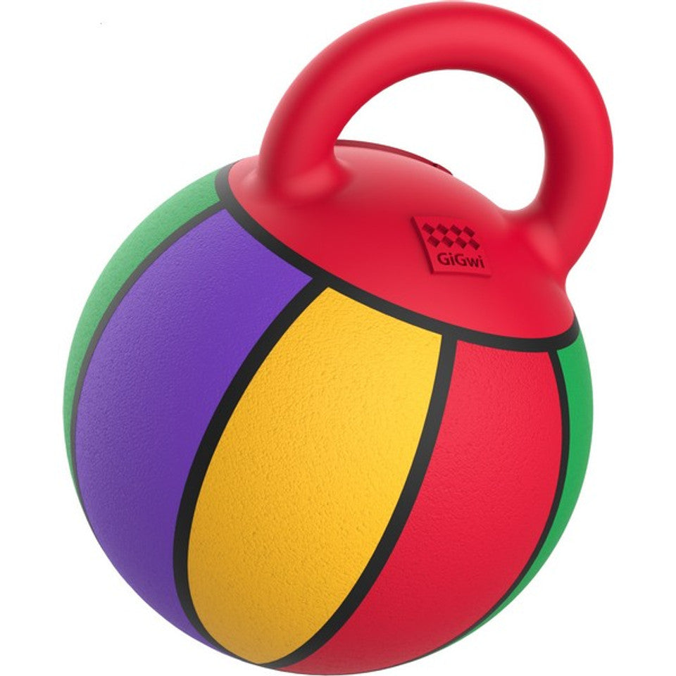 GiGwi Rubber Jumball Basketball With Handle Multi Small