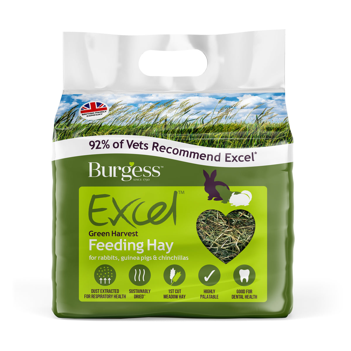 Burgess Excel Green Harvest Hay 1kg