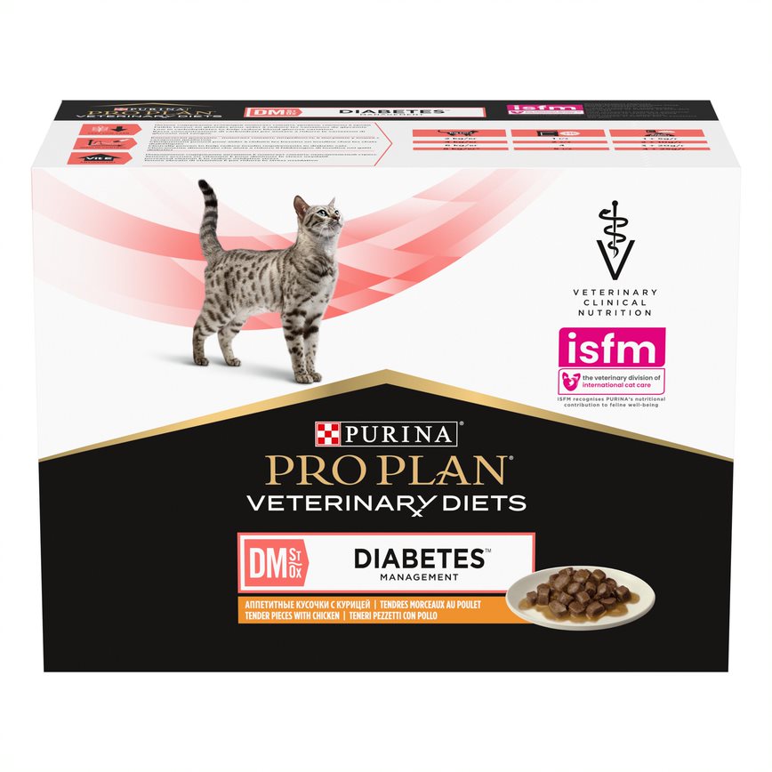 PURINA® PRO PLAN® - Veterinary Diets - Feline DM ST/OX Diabetes Management - Chicken Tender Pieces in Gravy