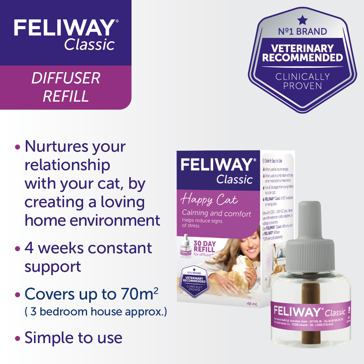 Feliway Classic 30-Day Refill for Diffuser (3 Pack)