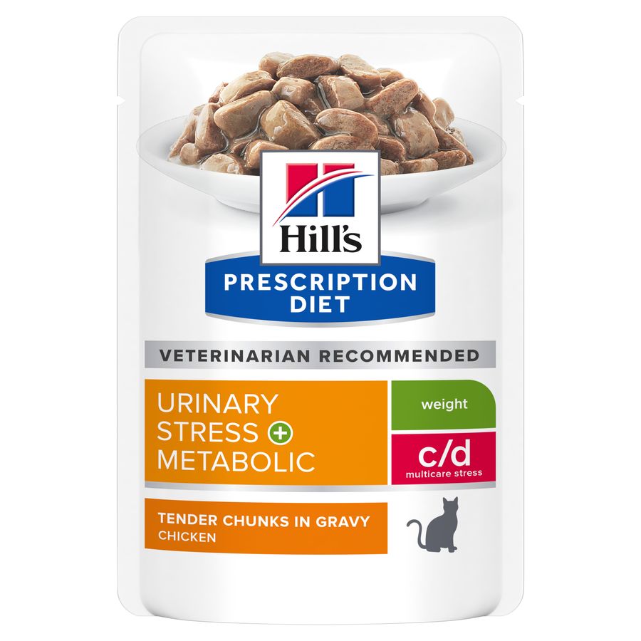 Hill's Prescription Diet c/d Multicare Stress + Metabolic Wet Cat Food with Chicken Pouch