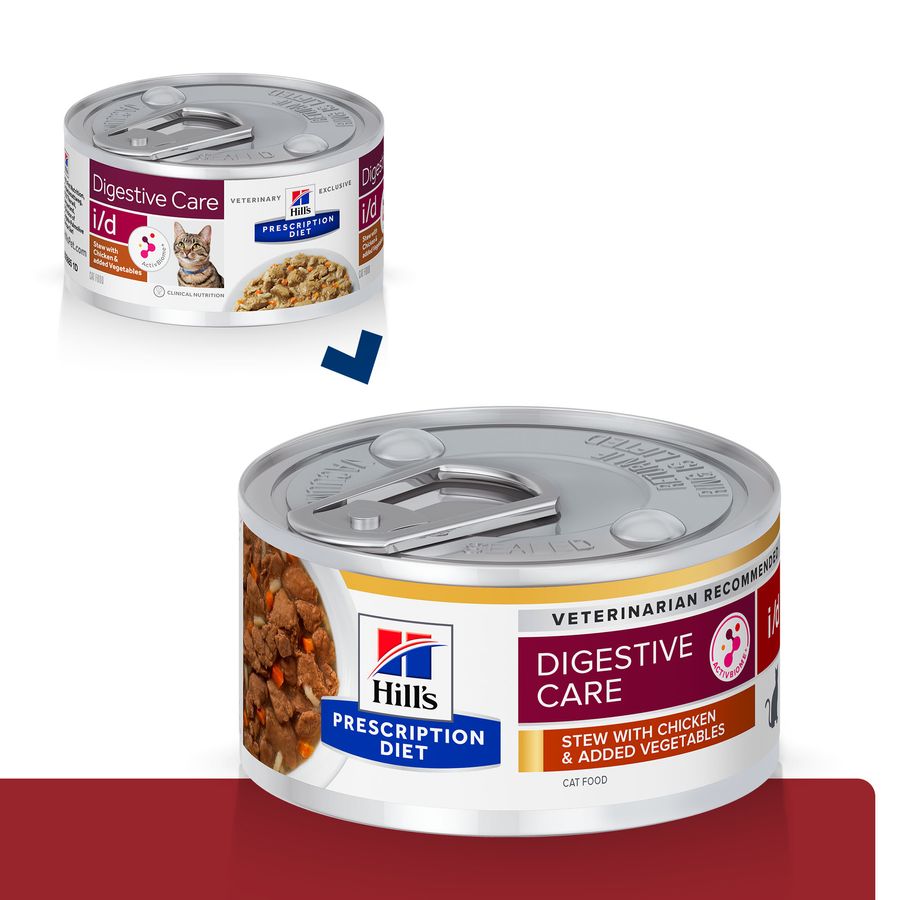 Hill's Prescription Diet i/d Digestive Care Stew Cat Food with Chicken & added Vegetables 82g Can