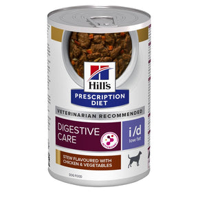 Hill's Prescription Diet i/d Low Fat Digestive Care Stew Dog Food with Chicken & added Vegetables 354g Can