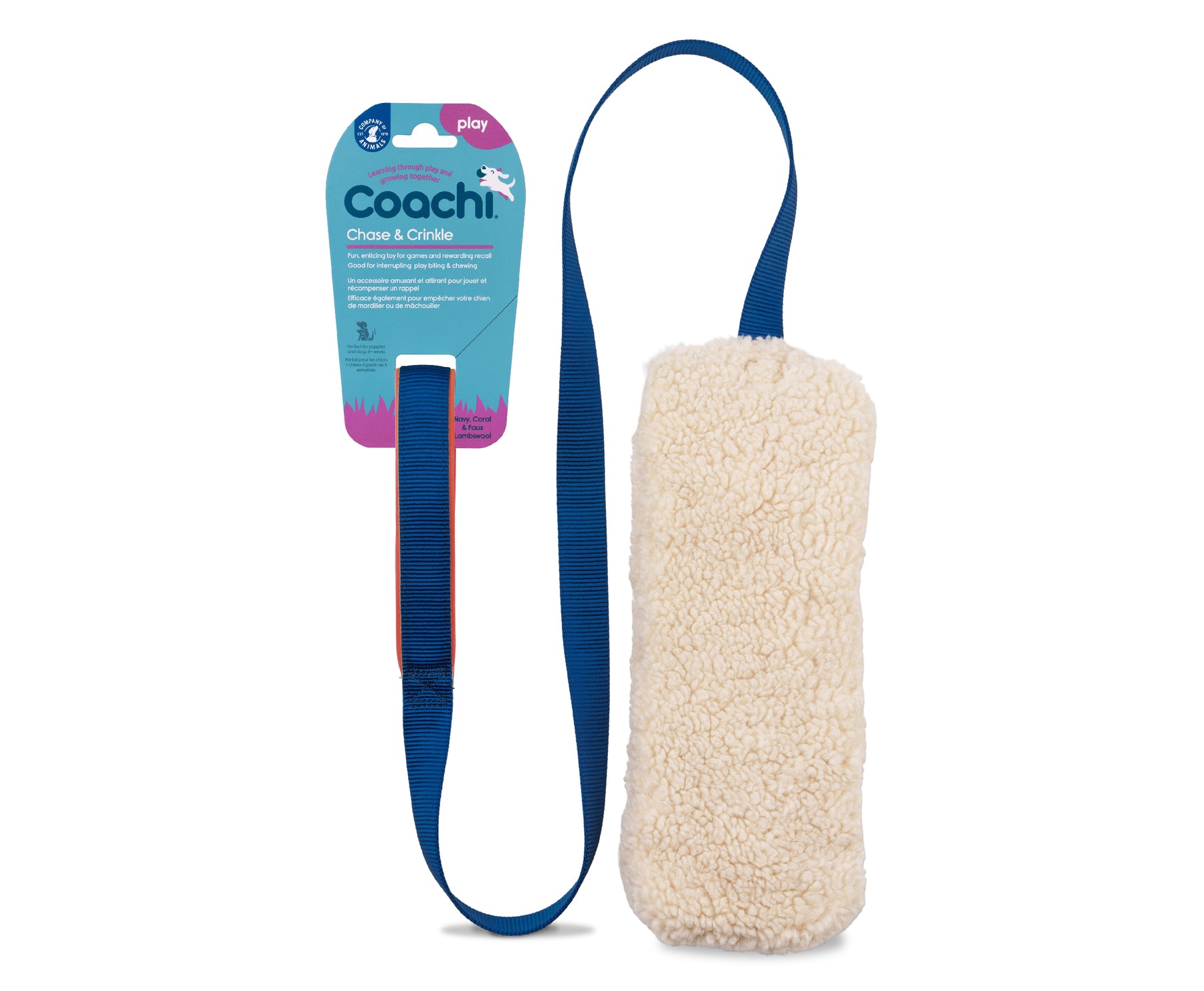 Coachi Chase & Crinkle Navy Coral & Faux Lambswool