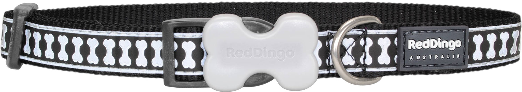 Red Dingo Reflective Black Dog Collar
