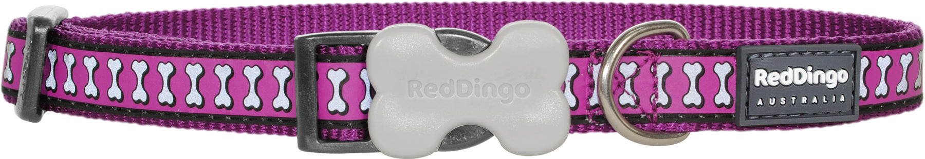 Red Dingo Reflective Purple Dog Collar