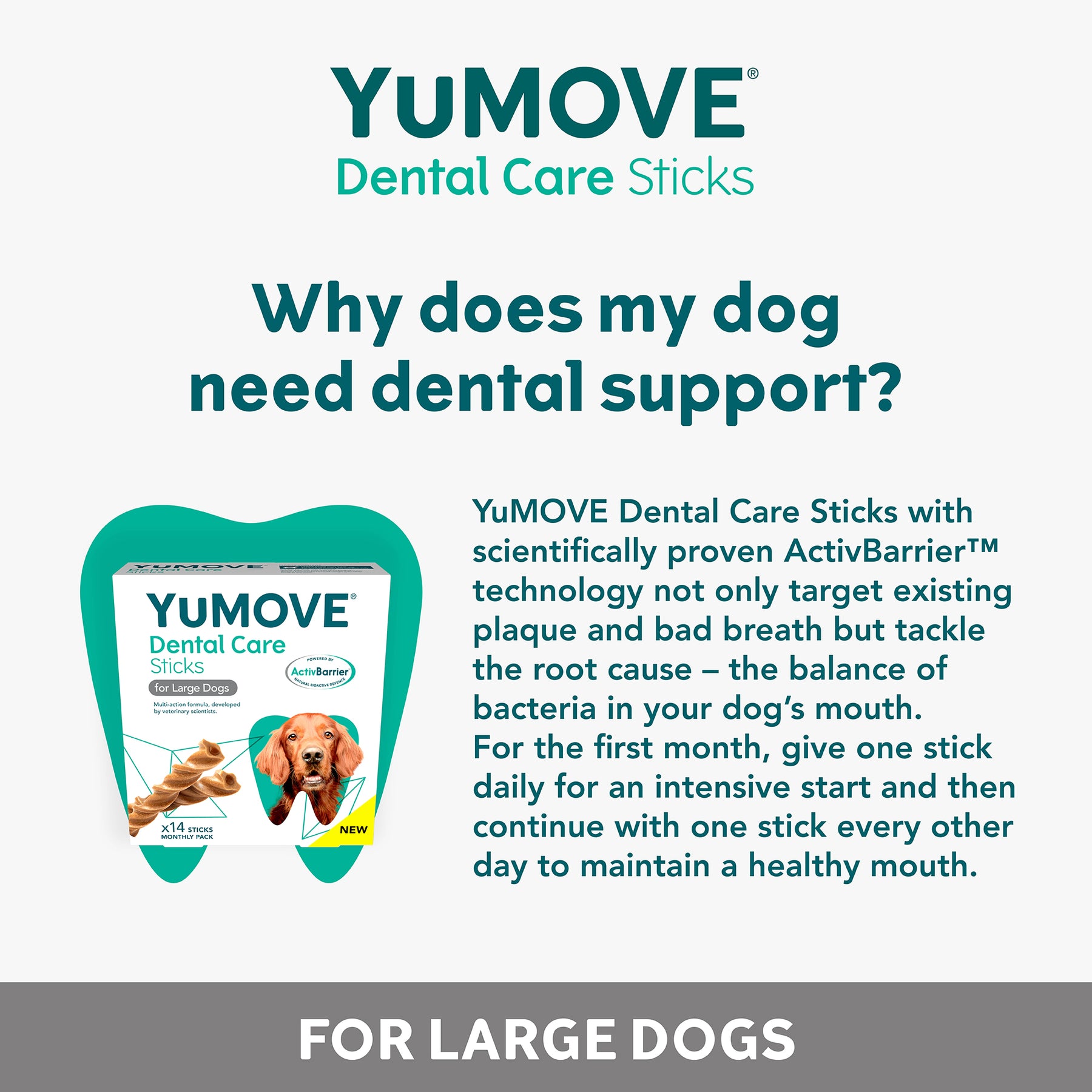 YuMOVE Dental Care For Dogs (14 sticks)