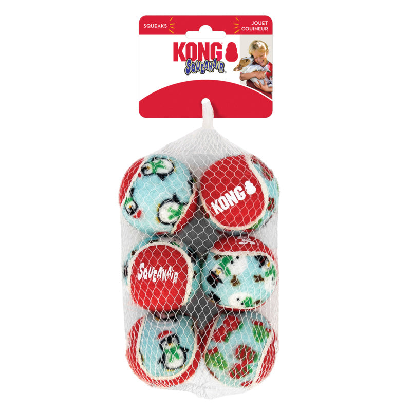 KONG Holiday SqueakAir Balls Small 6-pk