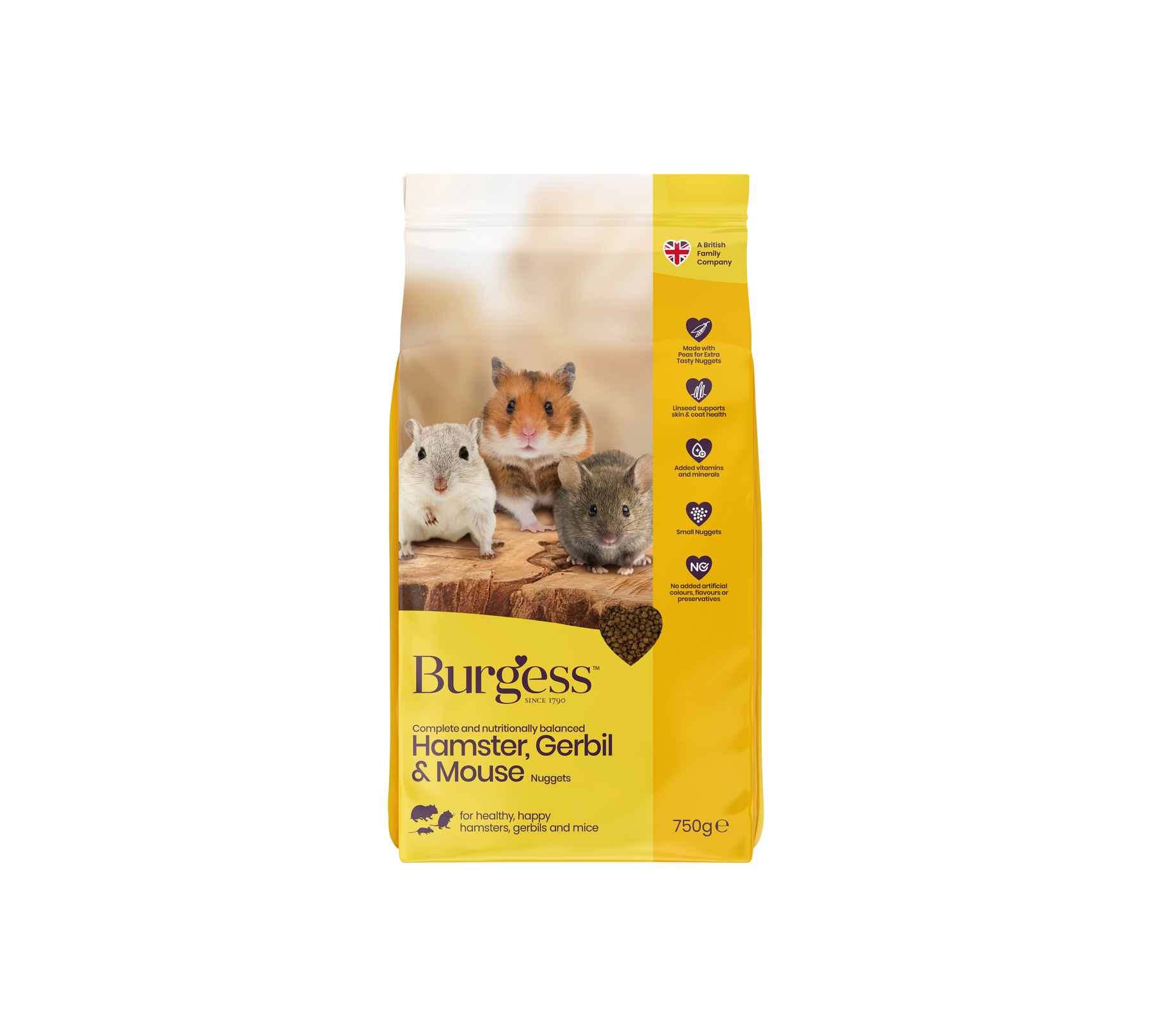 Burgess Hamster, Gerbil & Mouse Nuggets 750g