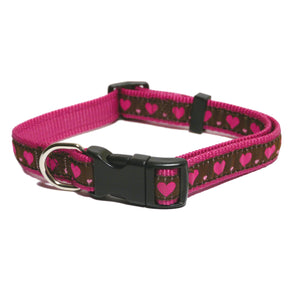 Wag n Walk Pink Heart Dog Collar