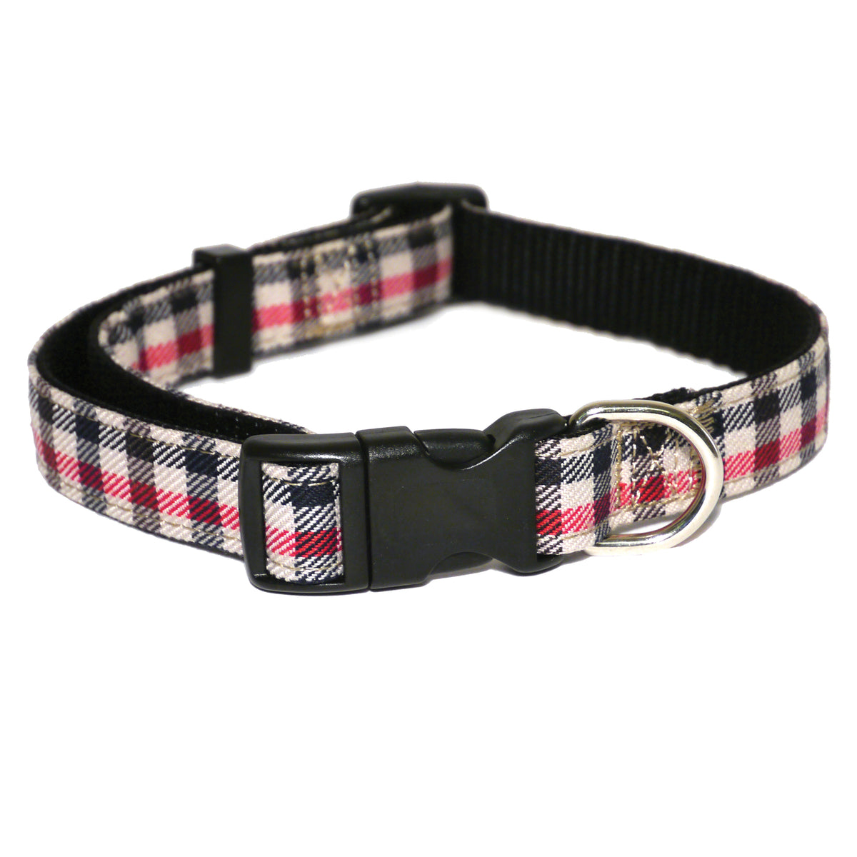 Wag n Walk Red Check Dog Collar