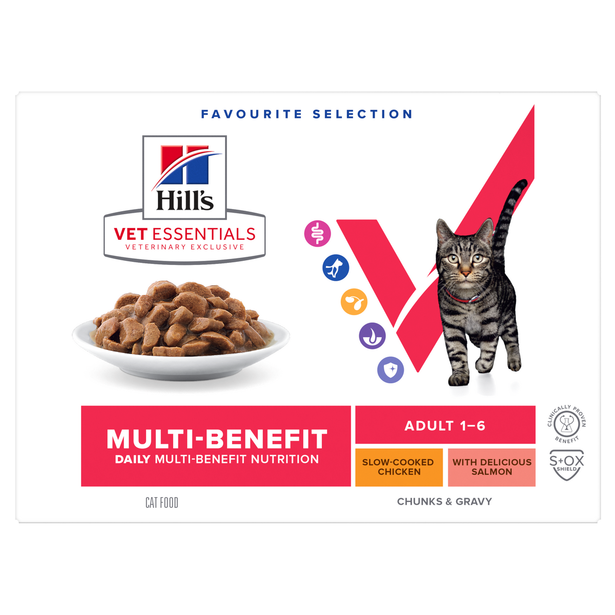 Hill's VET ESSENTIALS MULTI-BENEFIT Adult 1-6 Wet Cat Food Salmon and Slow-cooked Chicken Variety Pack