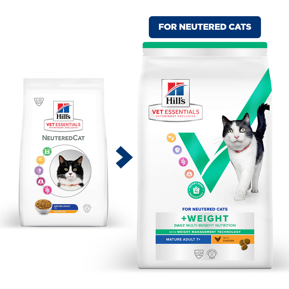 Hill's VET ESSENTIALS MULTI-BENEFIT + WEIGHT Mature Adult 7+ Dry Cat Food with Chicken