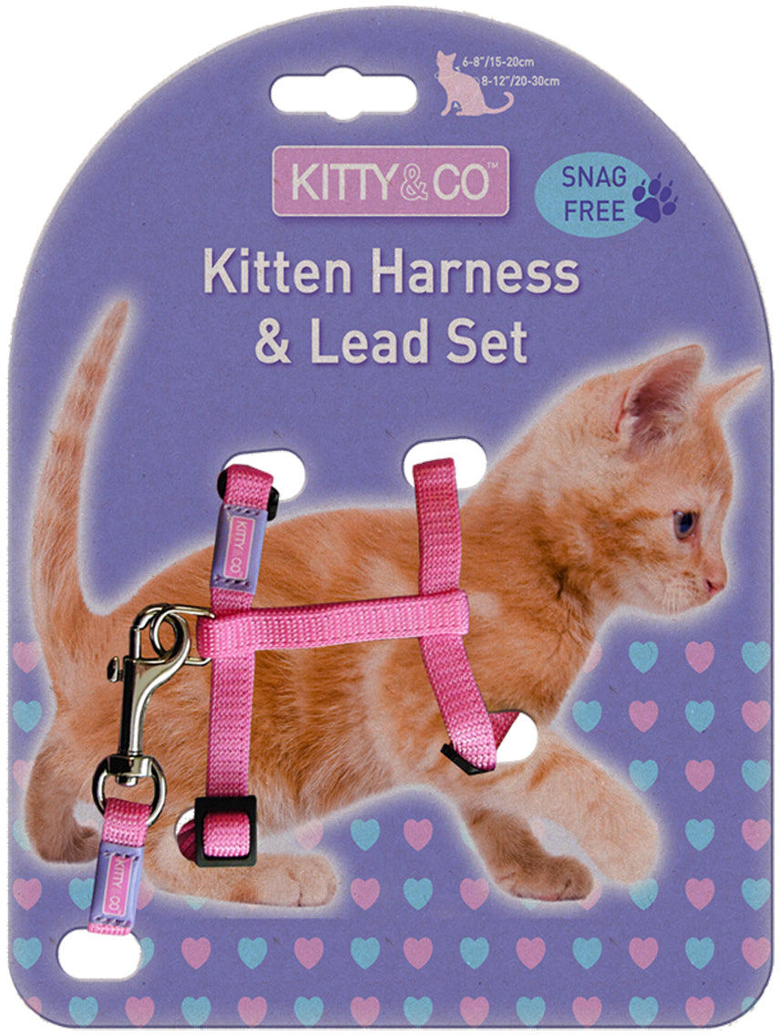 Snag Free Kitten Harness And Lead Set