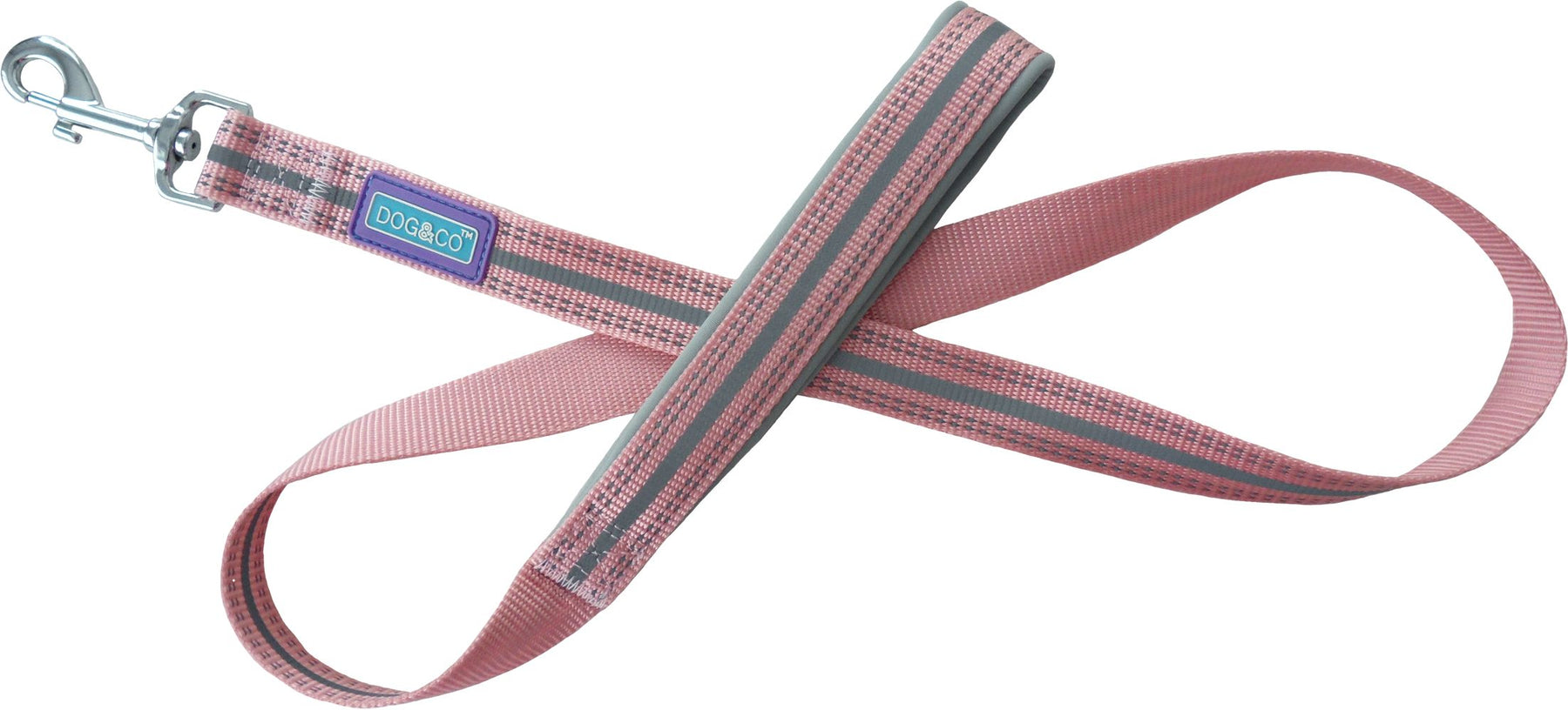 Reflective Padded Dog Lead Pink