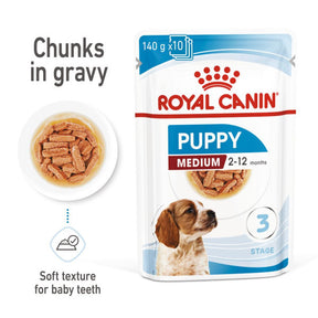ROYAL CANIN SIZE HEALTH NUTRITION PUPPY - MEDIUM - Chunks in gravy