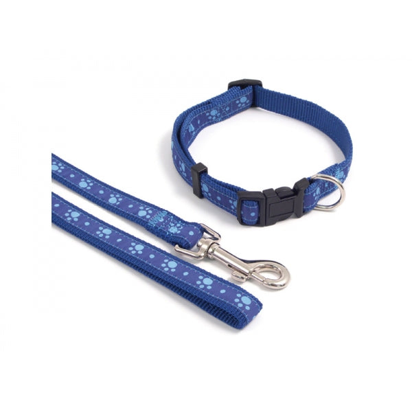 Wag n Walk Blue Paw Dog Collar