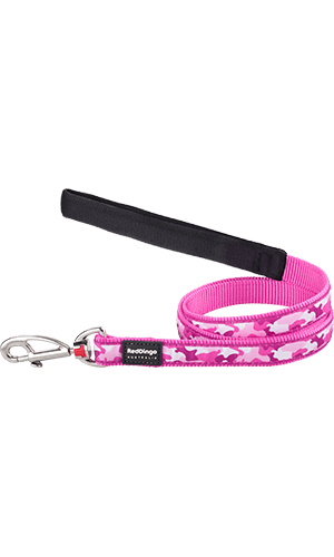 Red Dingo Camouflage Hot Pink Dog Lead