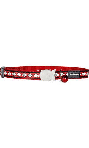 Red Dingo Reflective Fish Red Cat Collar